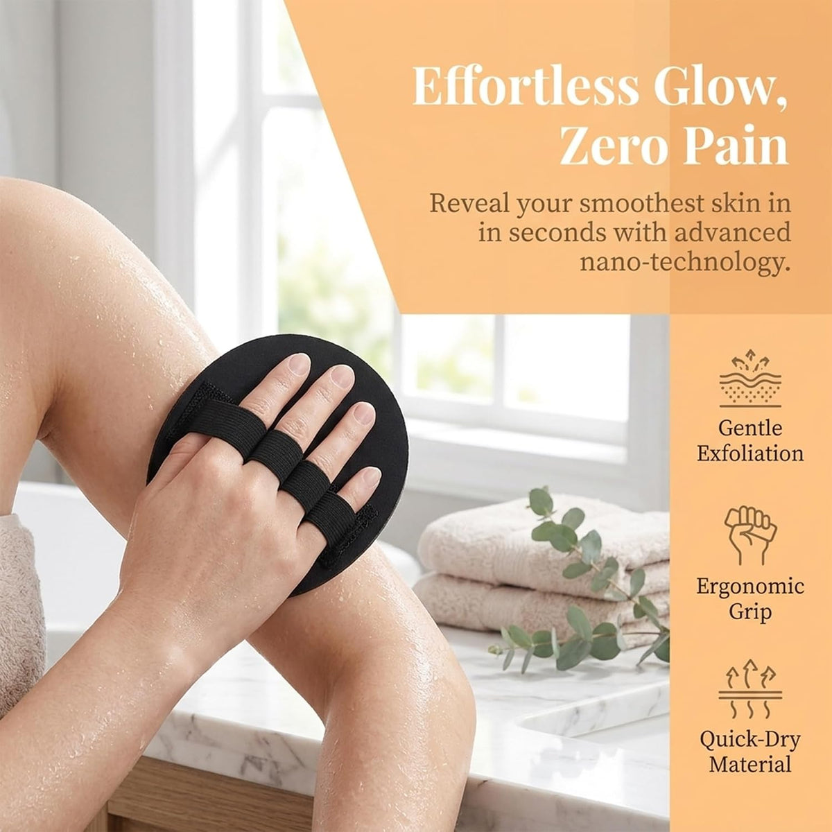 Exfoliating Body Scrub Pad with Non-Slip Hand Strap