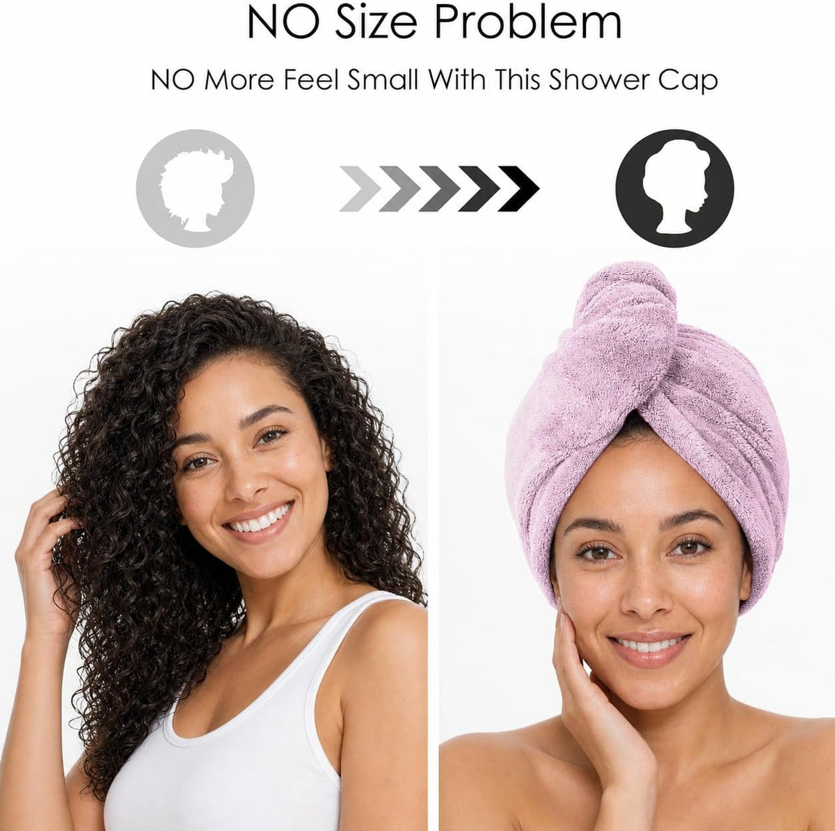 TENSTARS Microfiber Hair Towel Wrap for Women All Hair Types, 320GSM Thick