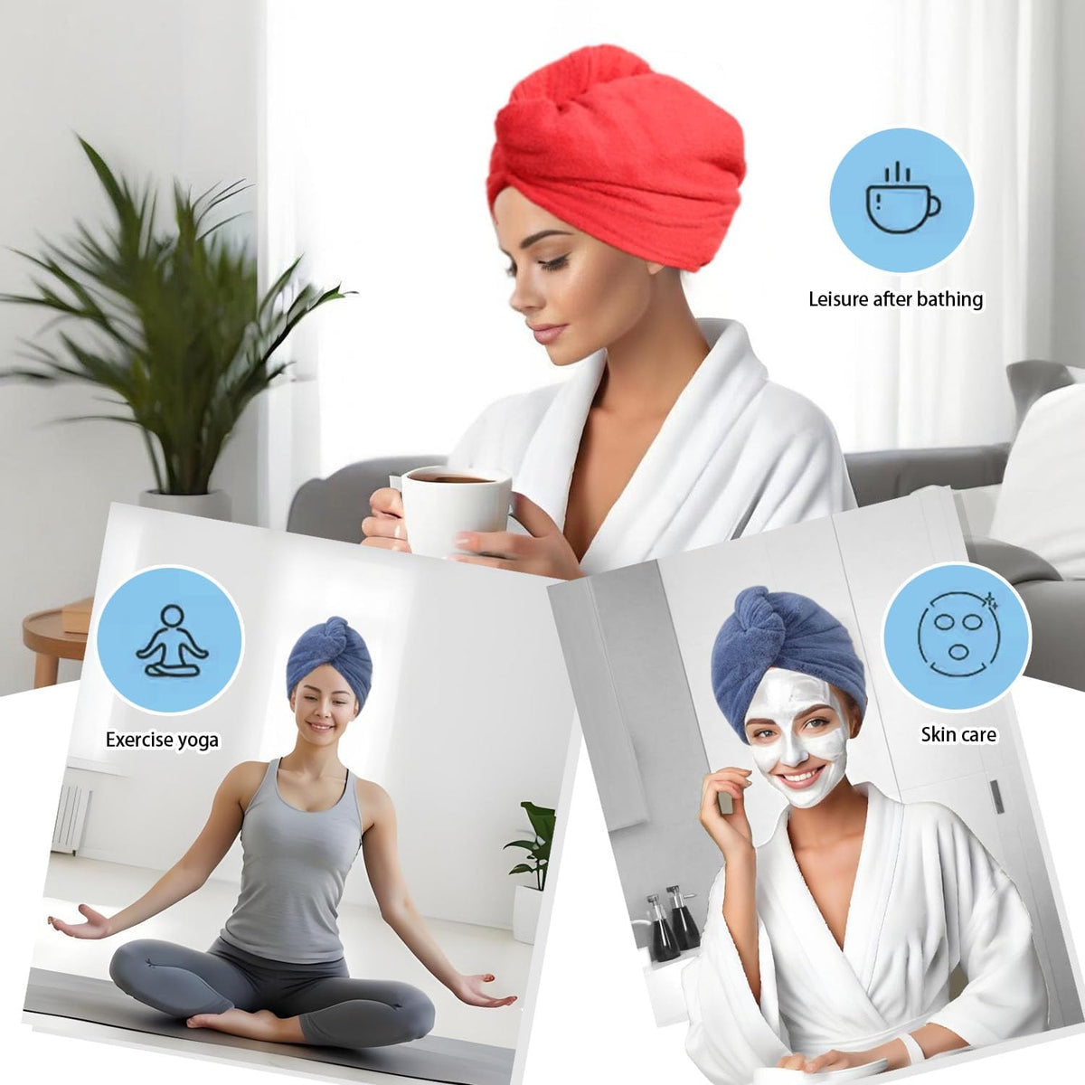 Microfiber Hair Drying Towel Wrap,Hair Turbans Towel for Wet Hair