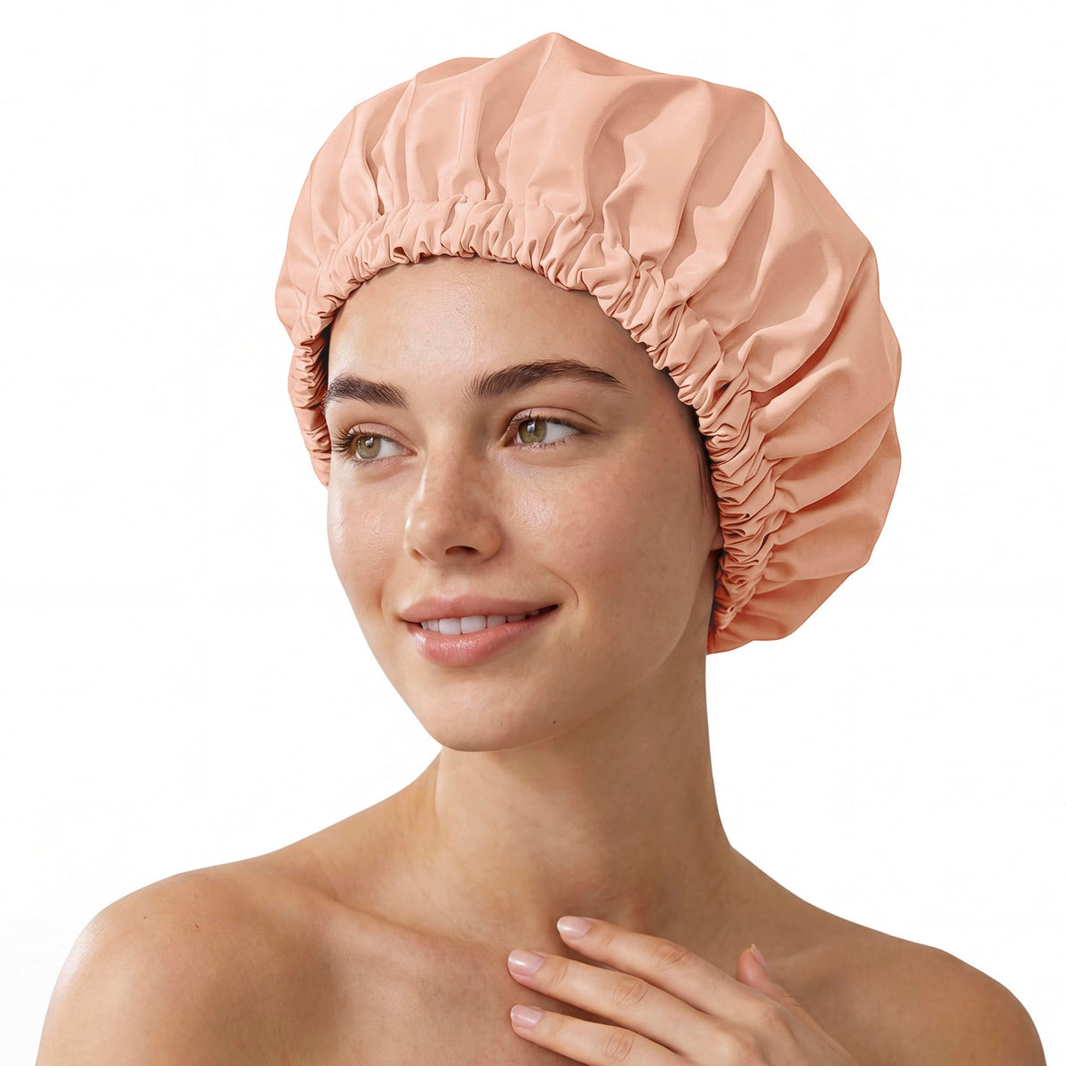 Shower Cap for Women, Reusable Waterproof Long Hair Bonnet