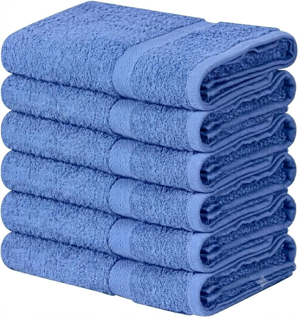 Towel and Linen Mart 100% Cotton White 6 Pack Medium Bath Towel Set, Quick Dry, Super Absorbent, Light Weight, Soft Feel, Premium Towels for Hotel, Spa and Bathroom (24 X 48 6 Pack White)