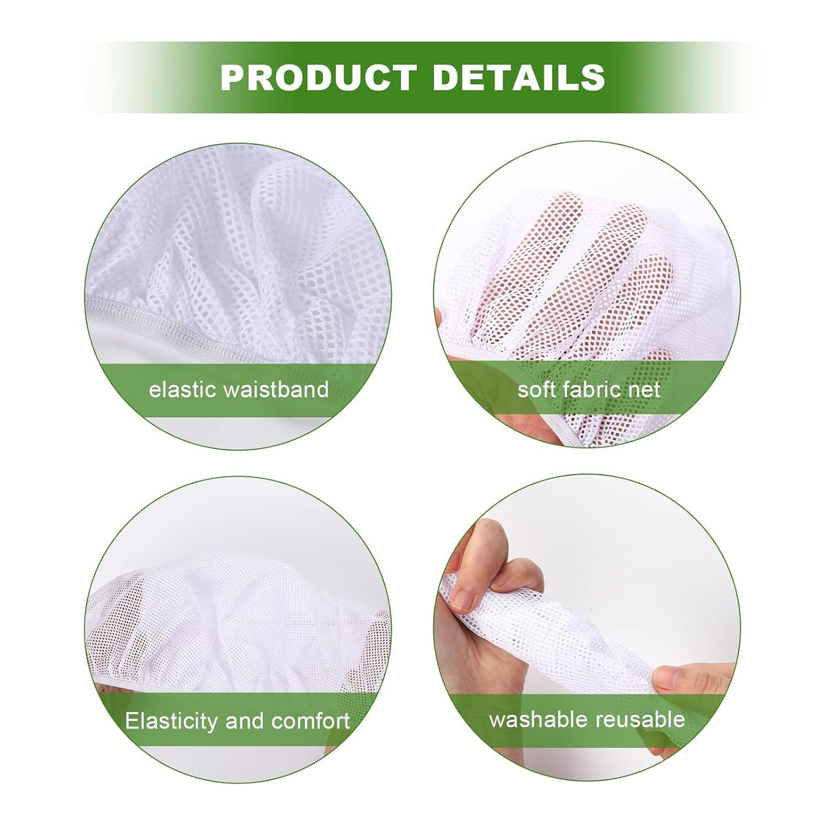 4 PCS Hairnets for Women Sleeping Sleep Cap Bonnet Mesh Hair Wraps