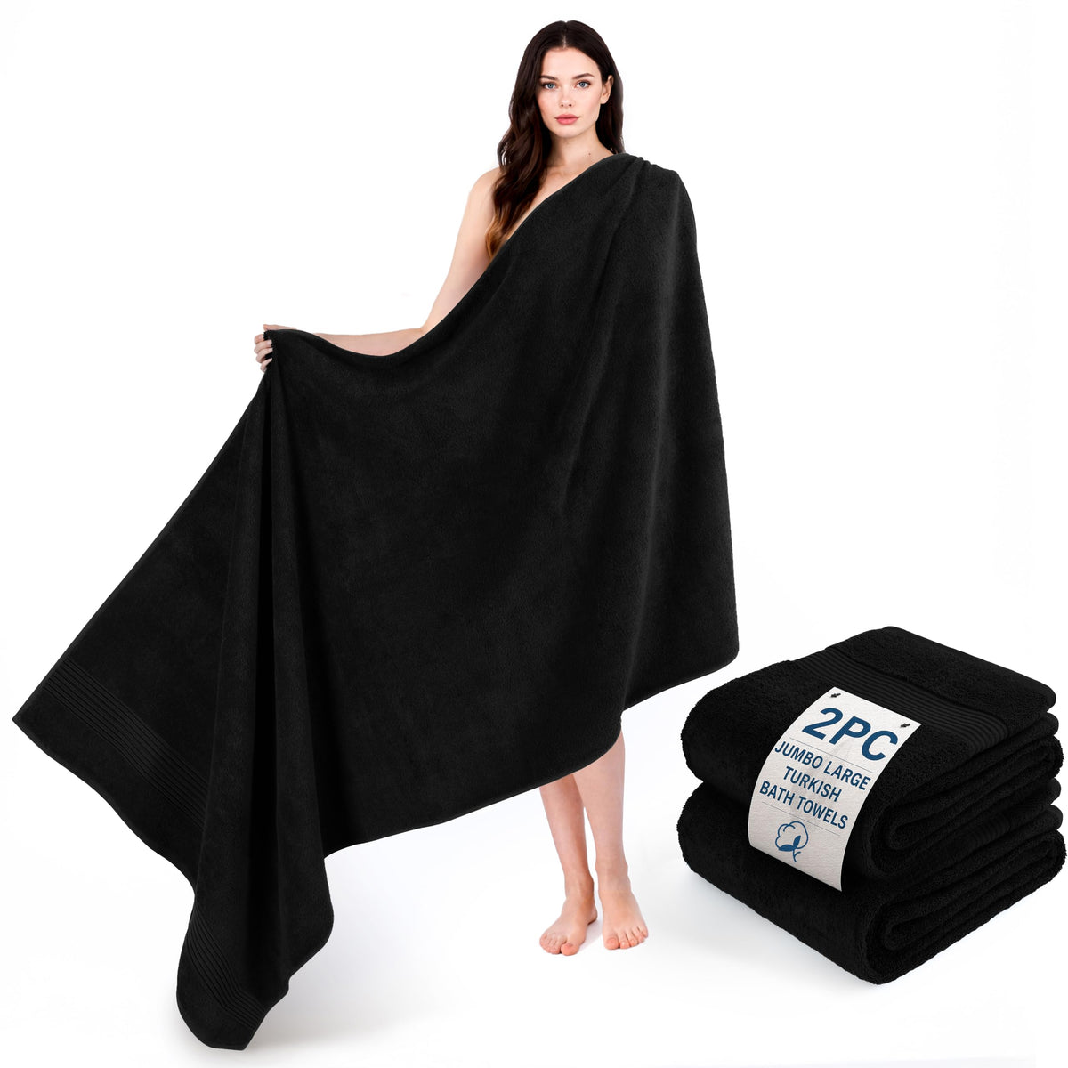 Cotton Paradise 100% Cotton Turkish Towel Set, Soft Absorbent Quick Dry, 6 Piece Towel Set, Beige
