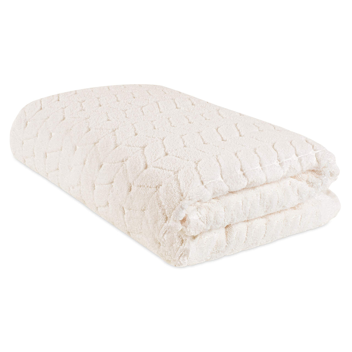 BAGNO MILANO Turkish Cotton Hand & Bath Towels - Plush, Ultra Absorbent Set (Cream, 2 pcs Bath Towel Set)