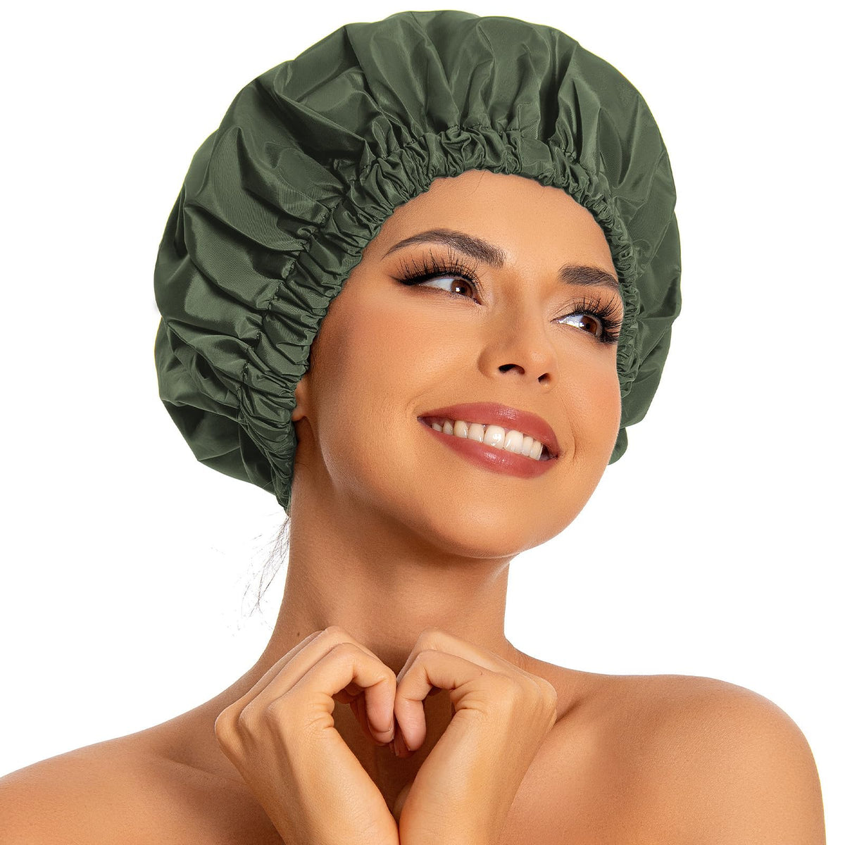 Edoneery Shower Caps for Women Reusable Waterproof, Shower Hair Cap