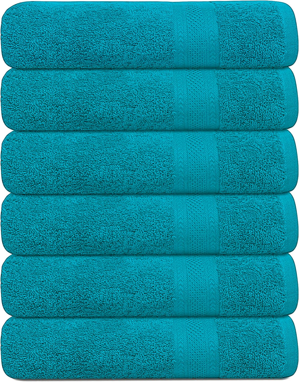 KAHAF COLLECTION 100% Cotton Bath Towels, 24x48 Pack of 6 Towels, Quick Dry, Highly Absorbent, Soft Feel Towel, Gym, Spa, Bathroom, Shower, Pool, Luxury Soft Towels (Grey, 24x48-6 Pack)