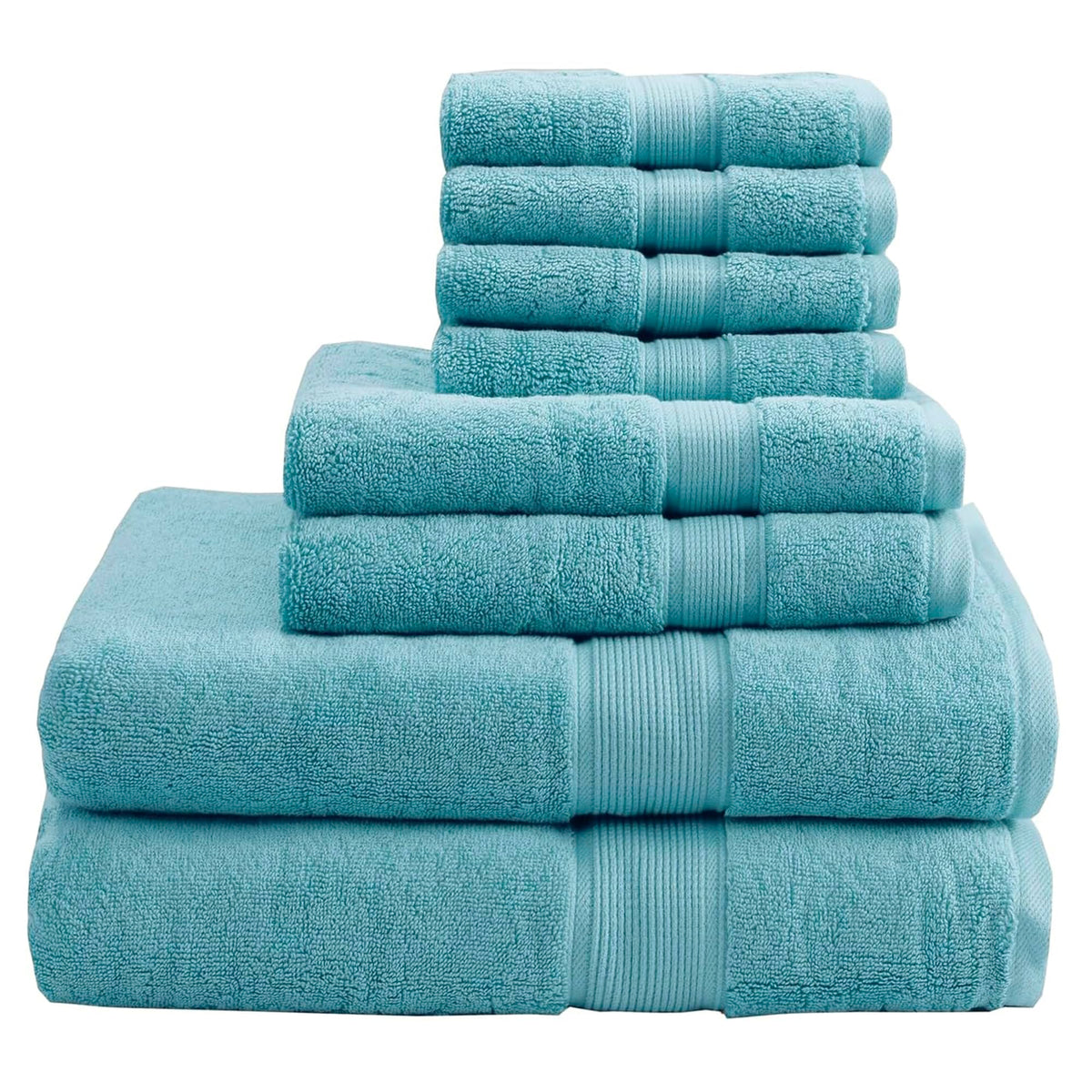 Madison Park 800GSM 100% Cotton Bathroom Bath Towel Set of 8, Cream