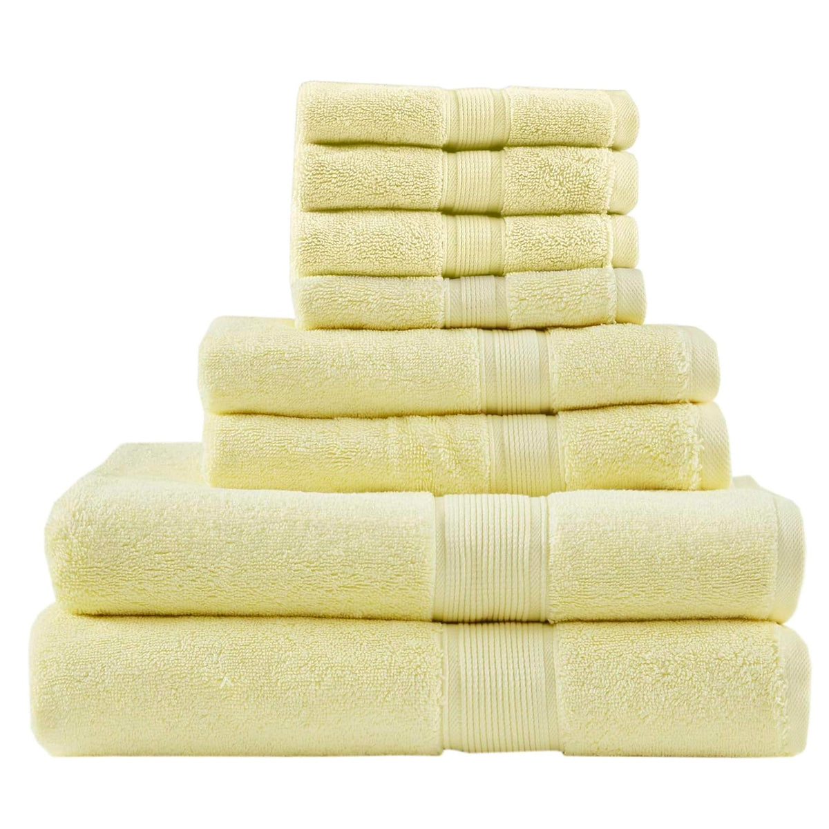 Madison Park 800GSM 100% Cotton Bathroom Bath Towel Set of 8, Cream