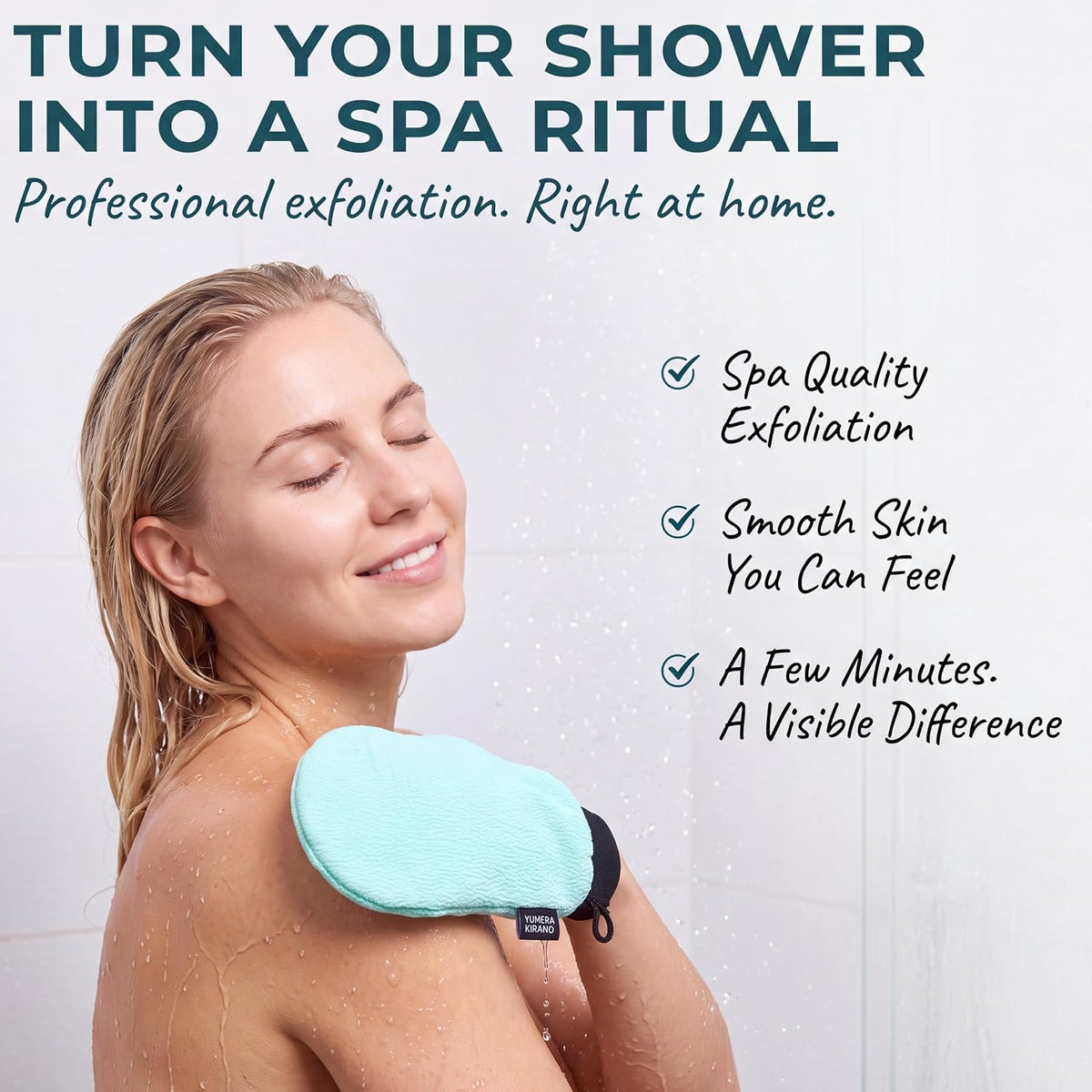 Exfoliating Glove, Korean Mitt & Body Scrubber Loofah Washcloth for Shower