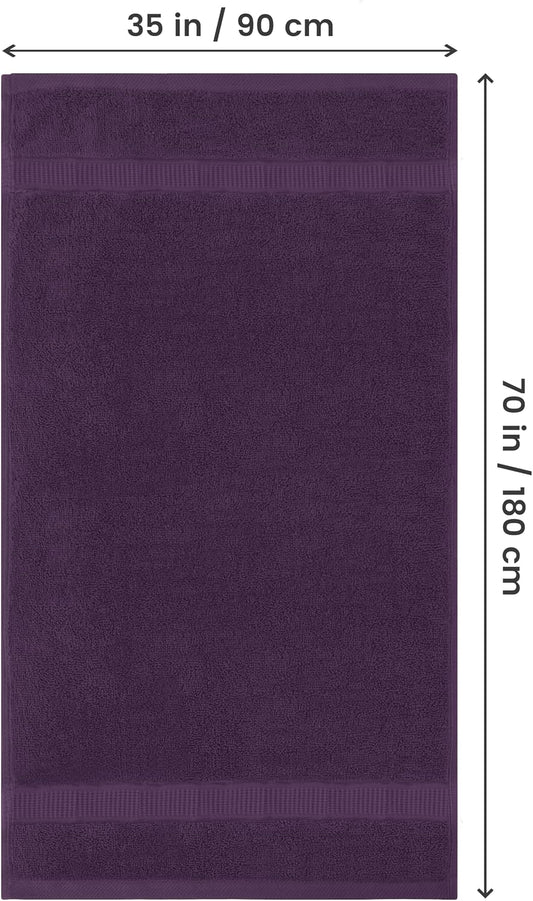 Utopia Towels Jumbo Bath Sheets, 2 Pack, 35x70 in, 600 GSM Cotton, Plum