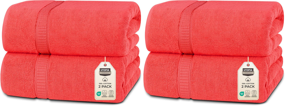 Utopia Towels - Luxurious Jumbo Bath Sheet 2 Piece - 600 GSM (35X70 Inches) 100% Ring Spun Cotton - Highly Absorbent and Quick Dry Extra Large Bath Towel - Super Soft Hotel Quality Towel (Black)