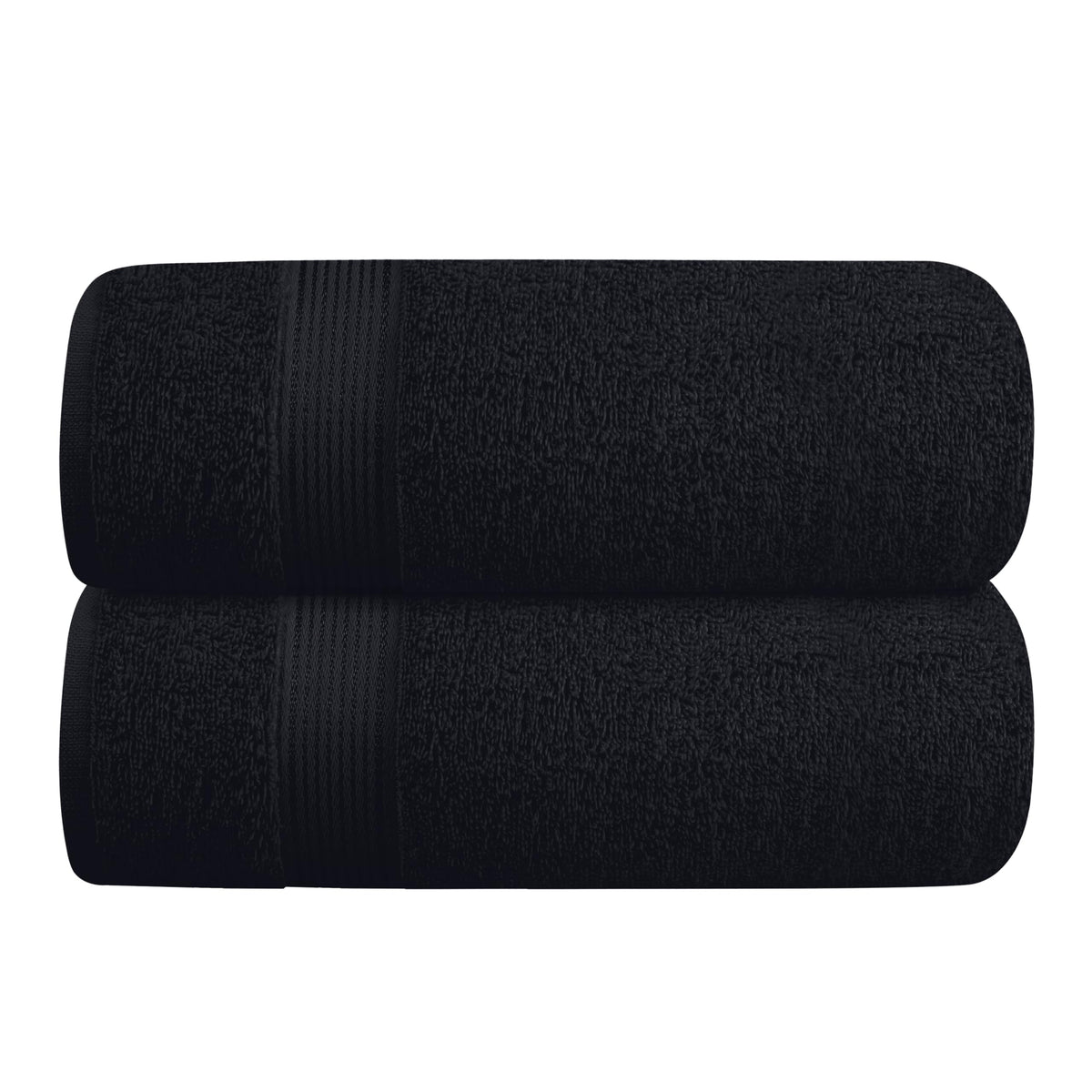 Belizzi Home Cotton 2 Pack Oversized Bath Towel Set 28x55 inches, Large Bath Towels, Ultra Absorbant Compact Quickdry & Lightweight Towel, Ideal for Gym Travel Camp Pool - Black