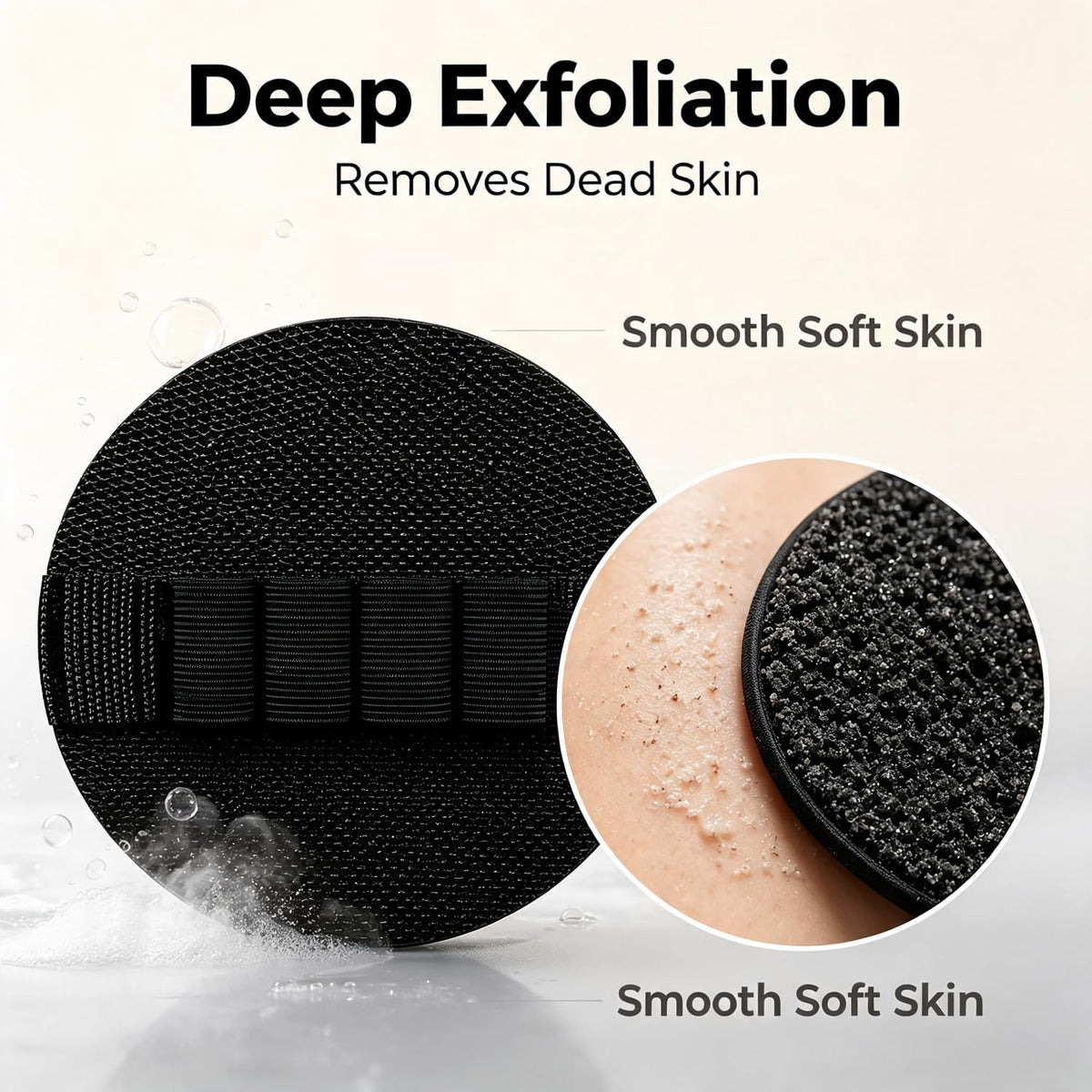Exfoliating Bath Glove, Rubber Body Scrubber Glove, No Pain Gentle Skin Exfoliator, Quick Dry Shower Scrub Glove for Arms, Legs, Elbows, Knees & Feet