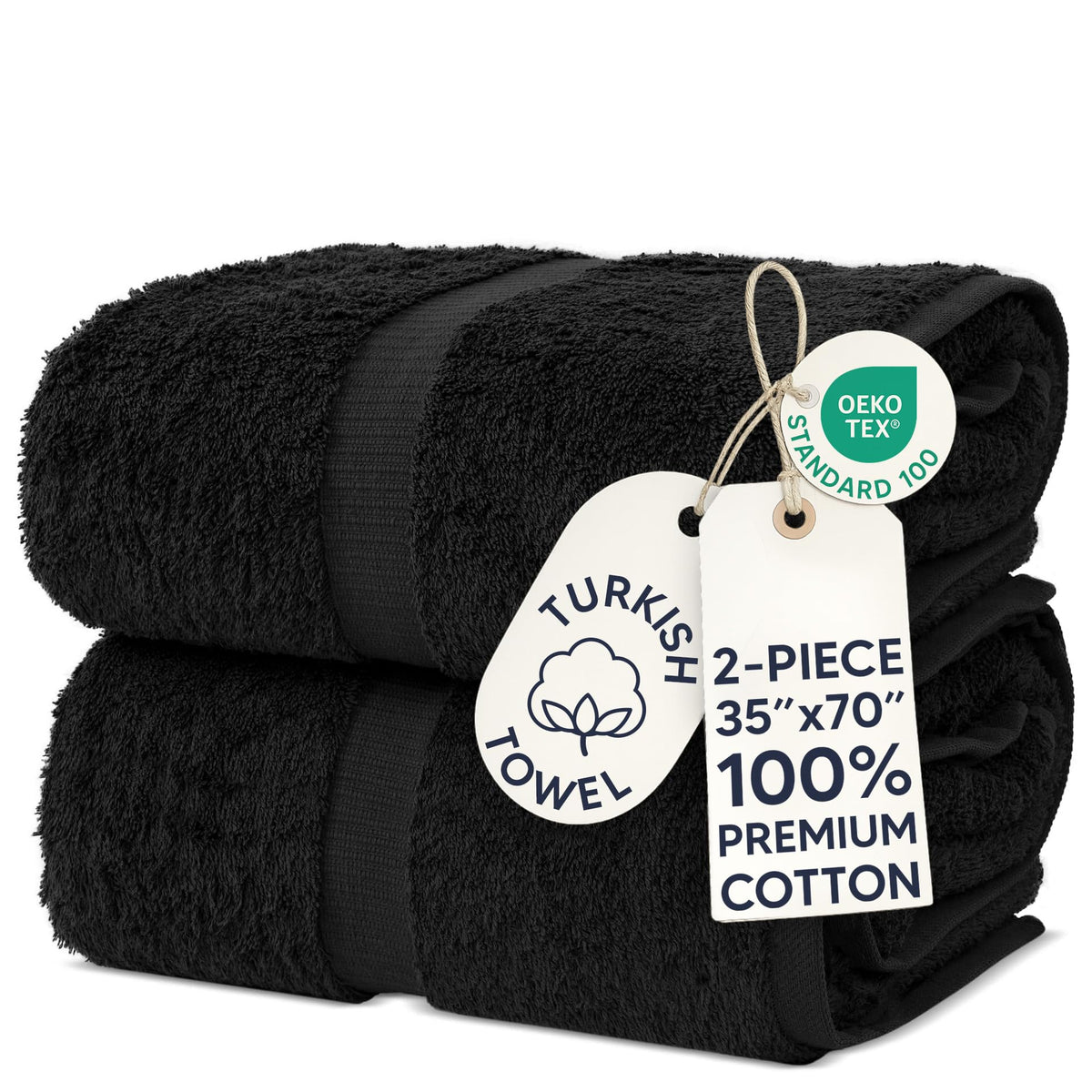 Chakir Turkish Linens 100% Cotton 4-Pack Bath Towels 27x54, Gray
