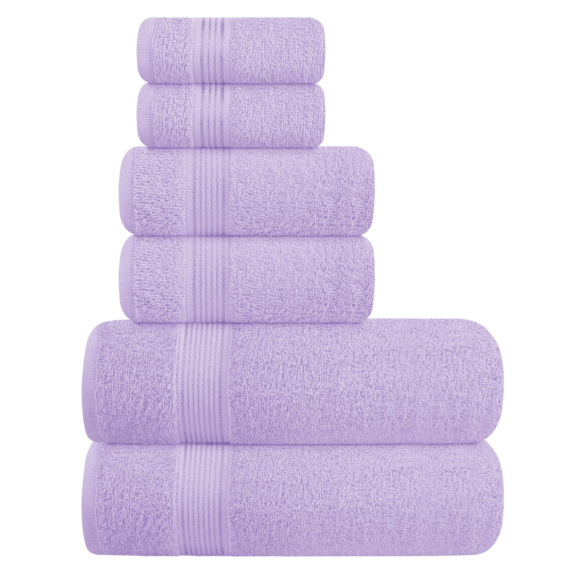 Belizzi Home Ultra Soft 6 Pack Cotton Towel Set, Contains 2 Bath Towels 28x55 inch, 2 Hand Towels 16x24 inch & 2 Wash Coths 12x12 inch, Ideal for Everyday use, Compact & Lightweight - Black