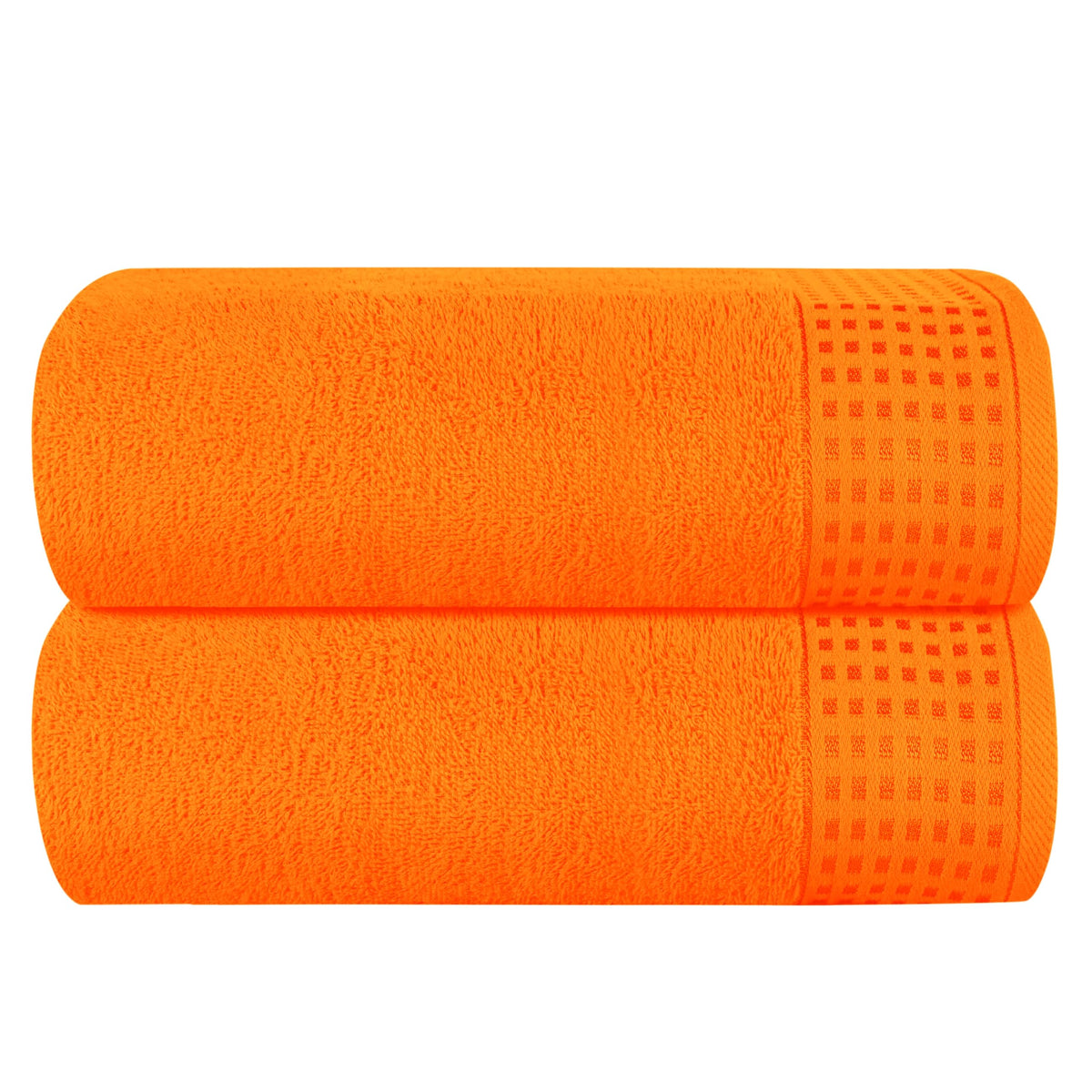 GLAMBURG 100% Cotton 2 Pack Oversized Bath Towel Set 28x55 Inches, Ultra Soft Highly Absorbant Compact Quickdry & Lightweight Large Bath Towels, Ideal for Gym Travel Camp Pool - Black