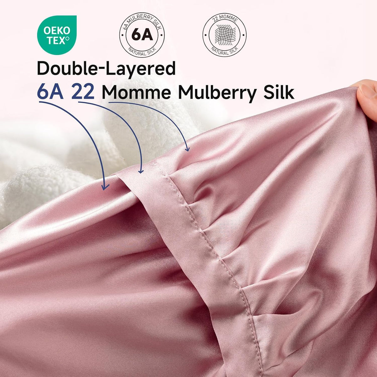 Kaome 100% Mulberry Silk Bonnet for Sleeping Women, Large Double Layer