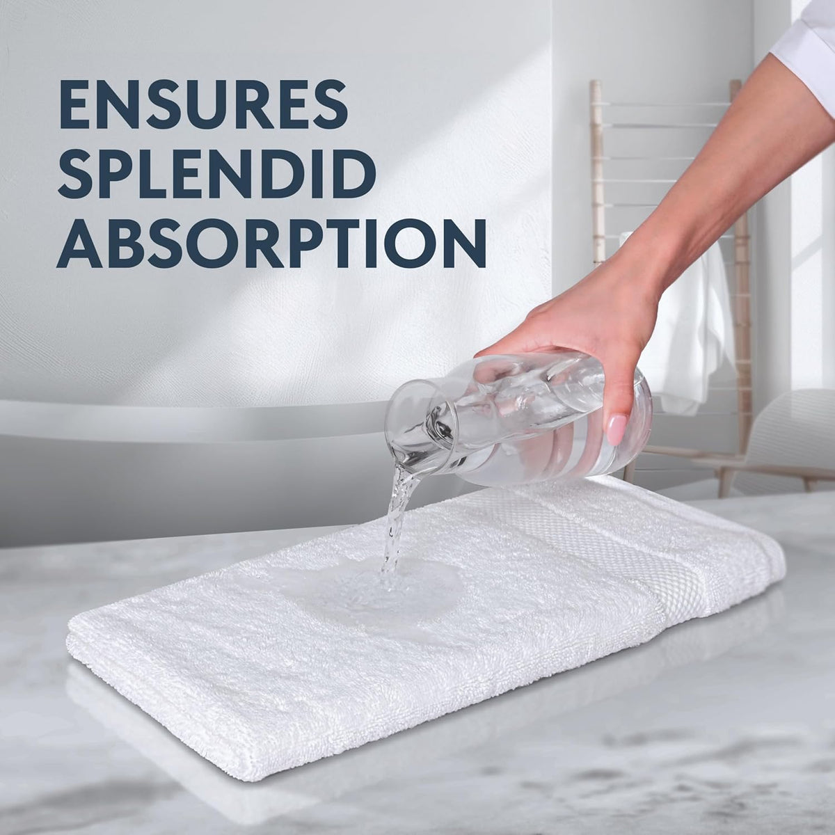 White Classic Luxury White Hand Towels - 100% Turkish Cotton, 16x30, 6 Pack
