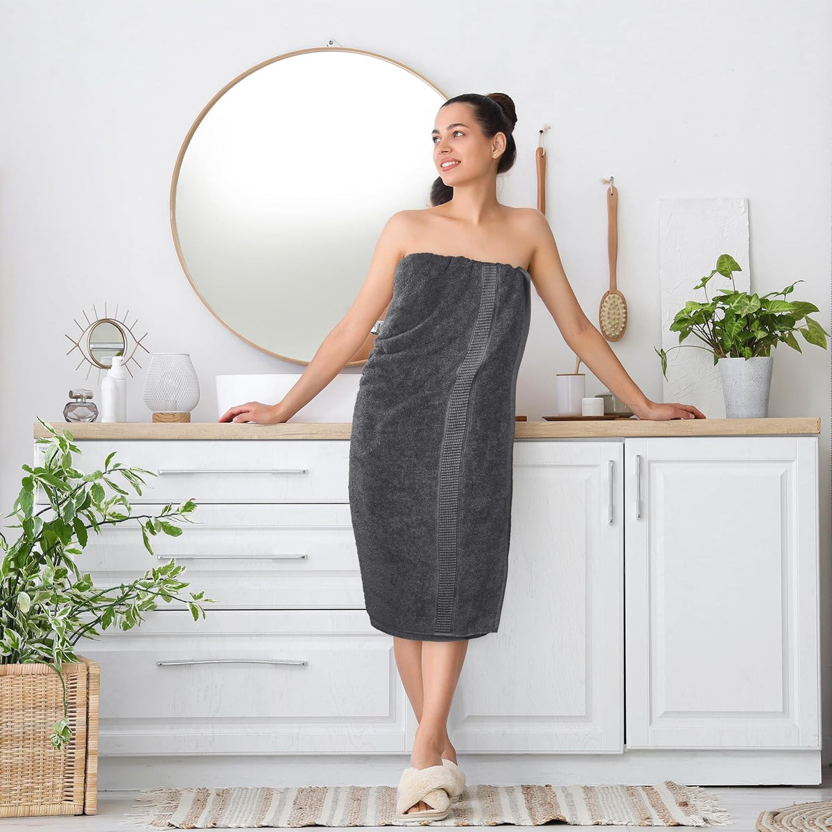 Utopia Towels Jumbo Bath Sheets, 2 Pack, 35x70 in, 600 GSM Cotton, Grey