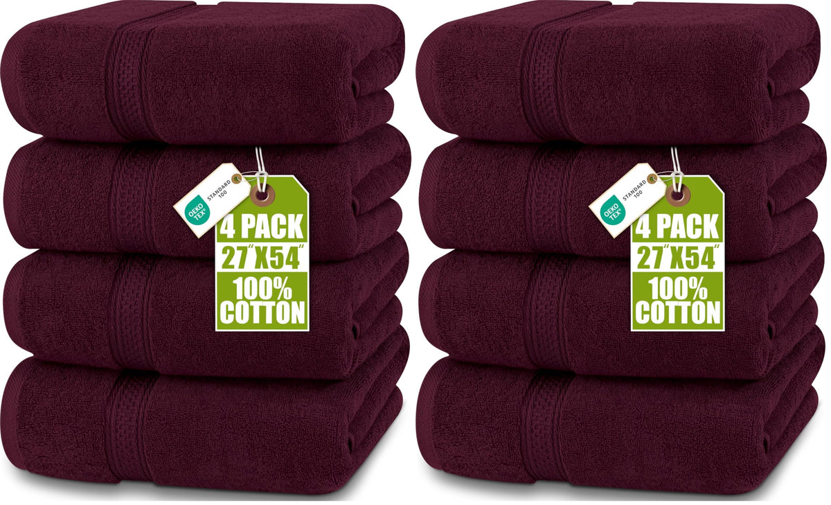 Utopia Towels 4 Pack Premium Bath Towels, 27x54 in, 600 GSM Cotton Black