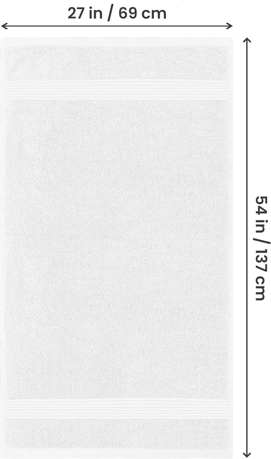 Utopia Towels Luxurious Bath Towels Set, 27x54 in, 4 Pack, Soft, White