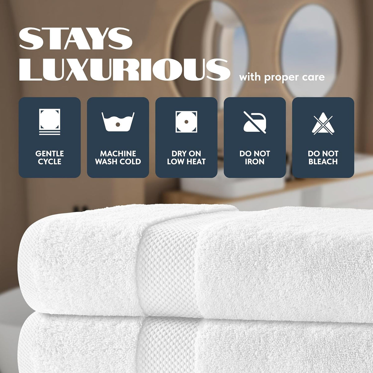 White Classic Luxury White Bath Towels - 4 Pack, 100% Turkish Cotton, 27x54