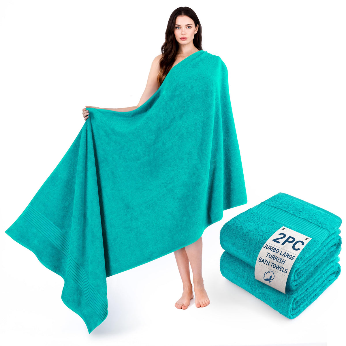 Cotton Paradise 100% Cotton Turkish Towel Set, Soft Absorbent Quick Dry, 6 Piece Towel Set, Beige