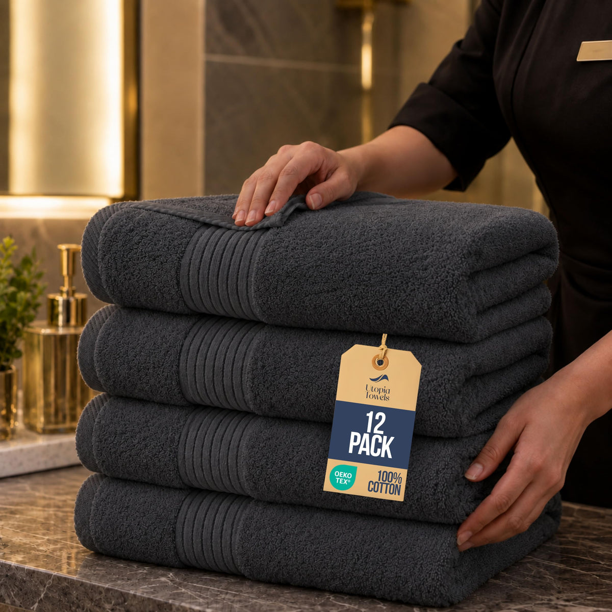Utopia Towels Luxurious Bath Towels Set, 27x54 in, 4 Pack, Soft, White