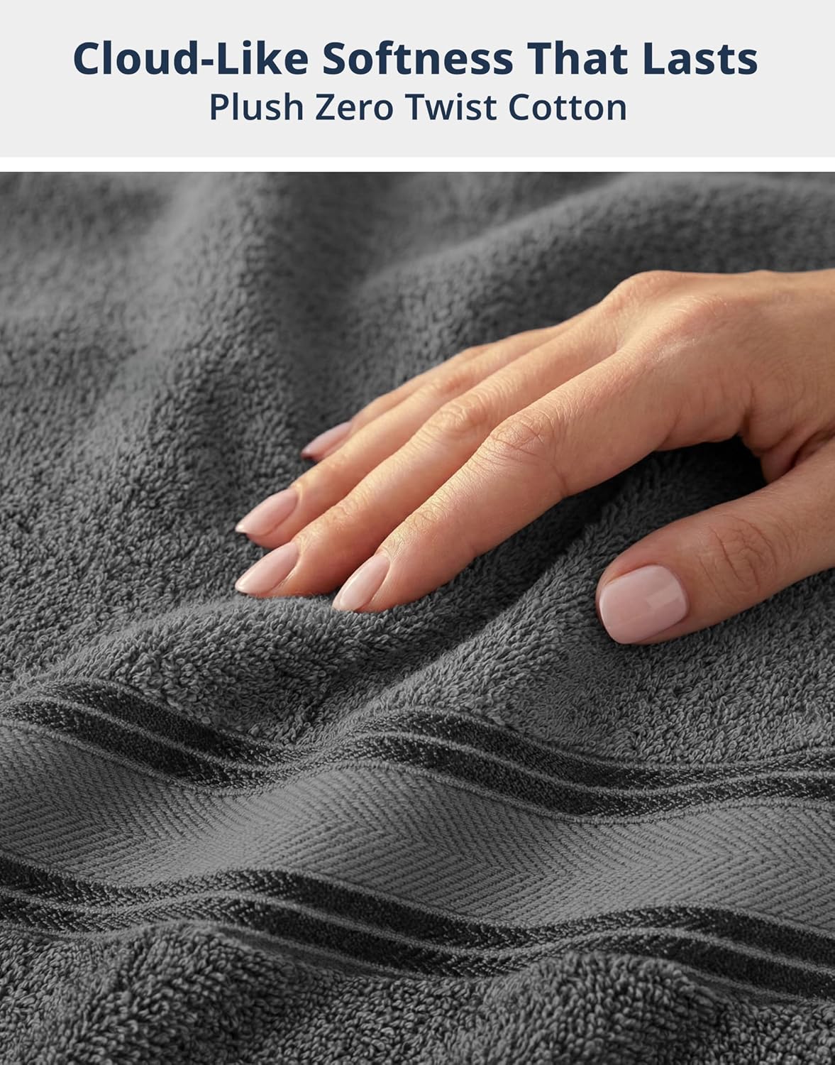 LANE LINEN Bath Towel Set 100% Cotton 18 Piece Soft Absorbent - Grey