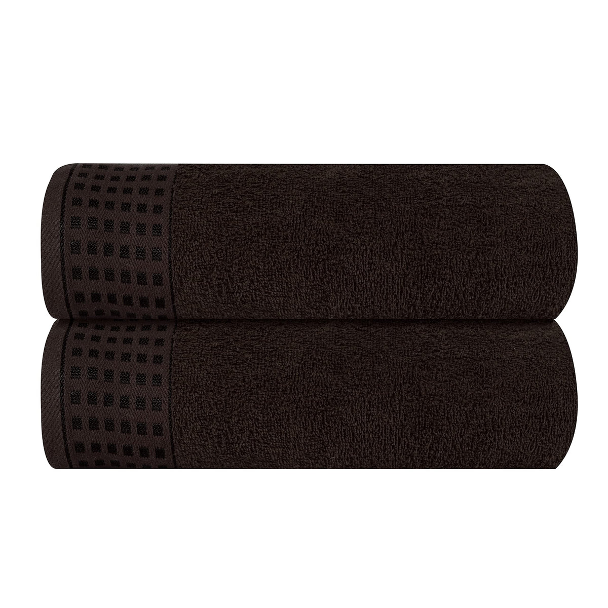 GLAMBURG 100% Cotton 2 Pack Oversized Bath Towel Set 28x55 Inches, Ultra Soft Highly Absorbant Compact Quickdry & Lightweight Large Bath Towels, Ideal for Gym Travel Camp Pool - Black