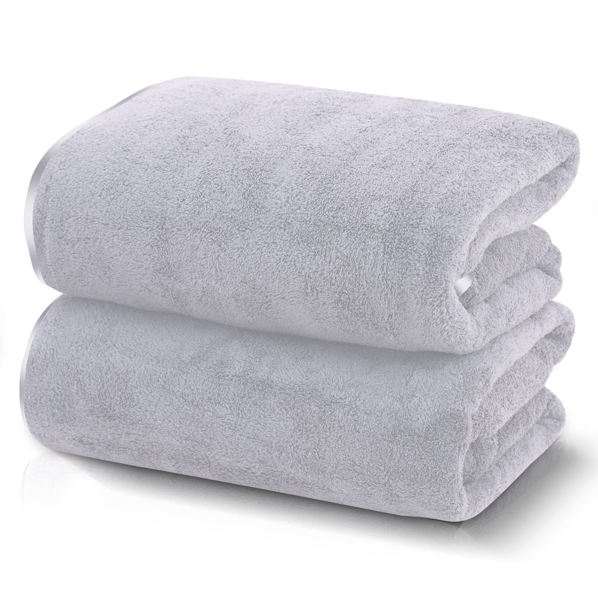 TENSTARS Luxury Silk Hemming Towel Set - Light Thin Quick Drying - 2 Bath Towels 2 Hand Towels 2 Washcloths - Ultra Soft Microfiber, for Bath Fitness, Sports, Yoga, Travel (Dark Grey 6 Pieces)