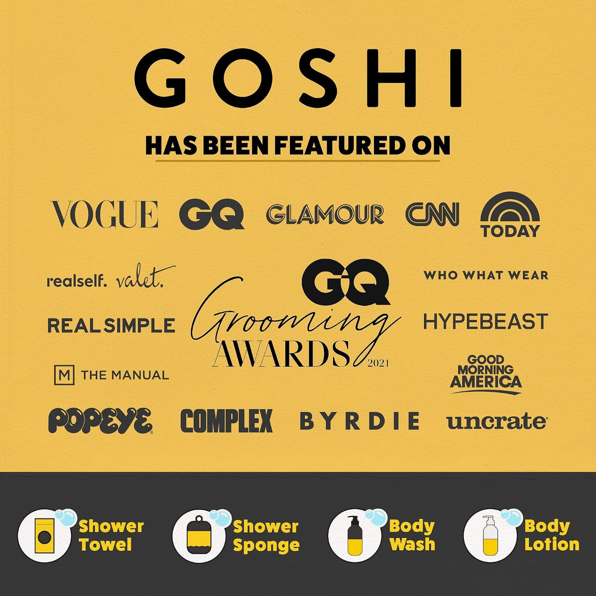 Goshi Exfoliating Shower Sponge- Grey, Rapid-Drying, Rip Resistant