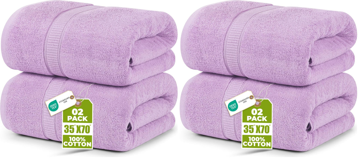 Utopia Towels Jumbo Bath Sheets, 2 Pack, 35x70 in, 600 GSM Cotton, Plum