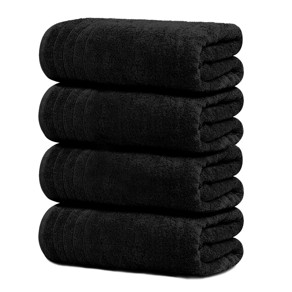 Tens Towels 4 Piece Extra Large Bath Towels 30 x 60 Inches, Dark Grey