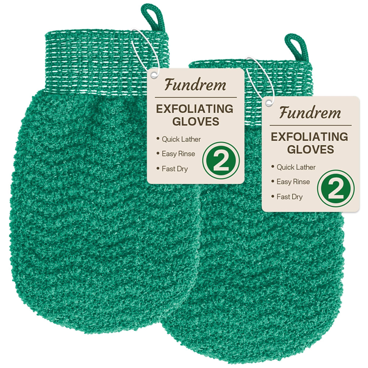 Exfoliating Gloves 2 Pack, Wave Texture Exfoliating Mitt for Dead Skin Remover, Body Scrub Gloves for Bath Shower, Korean Exfoliating Mitt, Loofah Alternative Body Scrubber for Women & Men