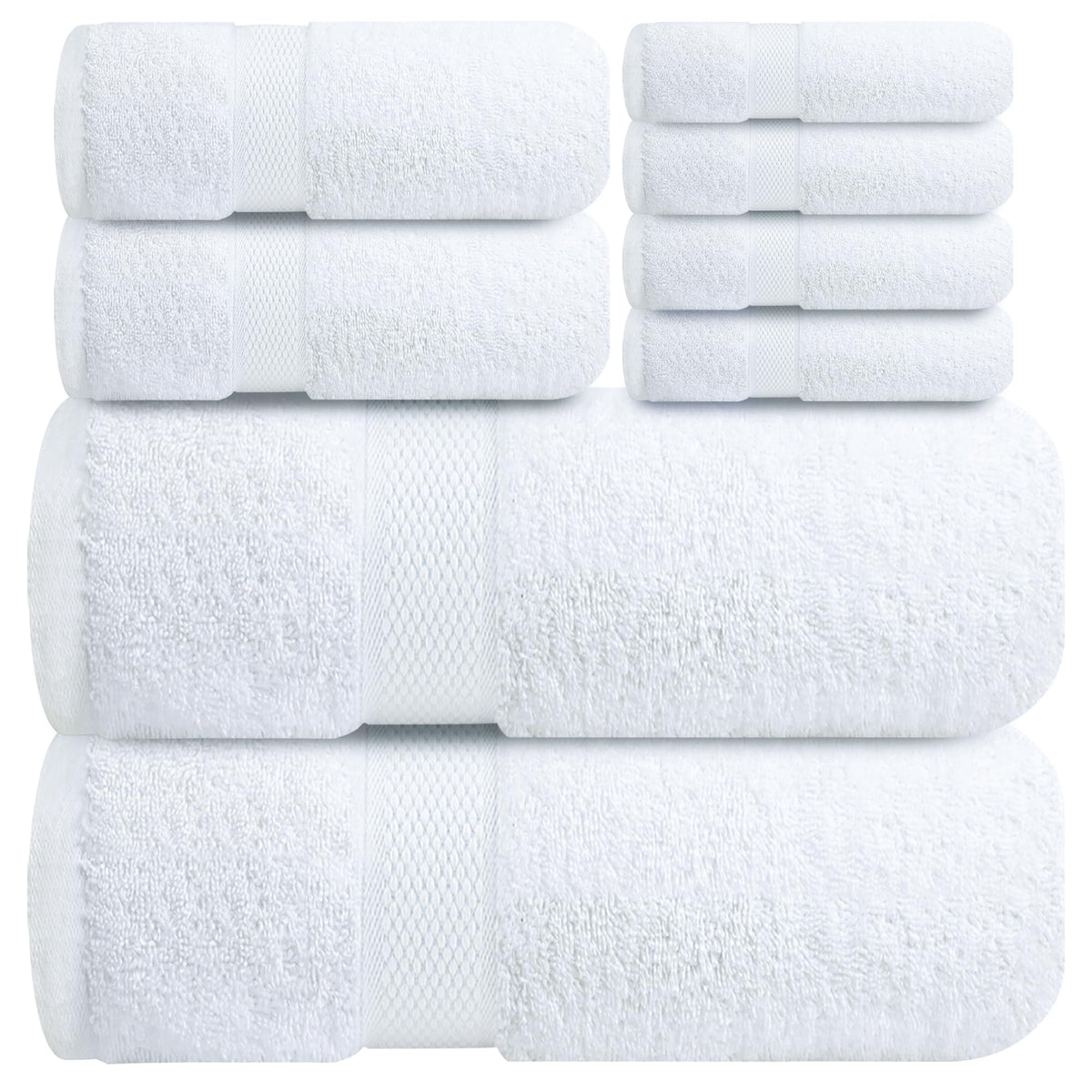 Infinitee Xclusives 100% Ring-Spun Cotton Bath Towels for Bathroom - Pack 4