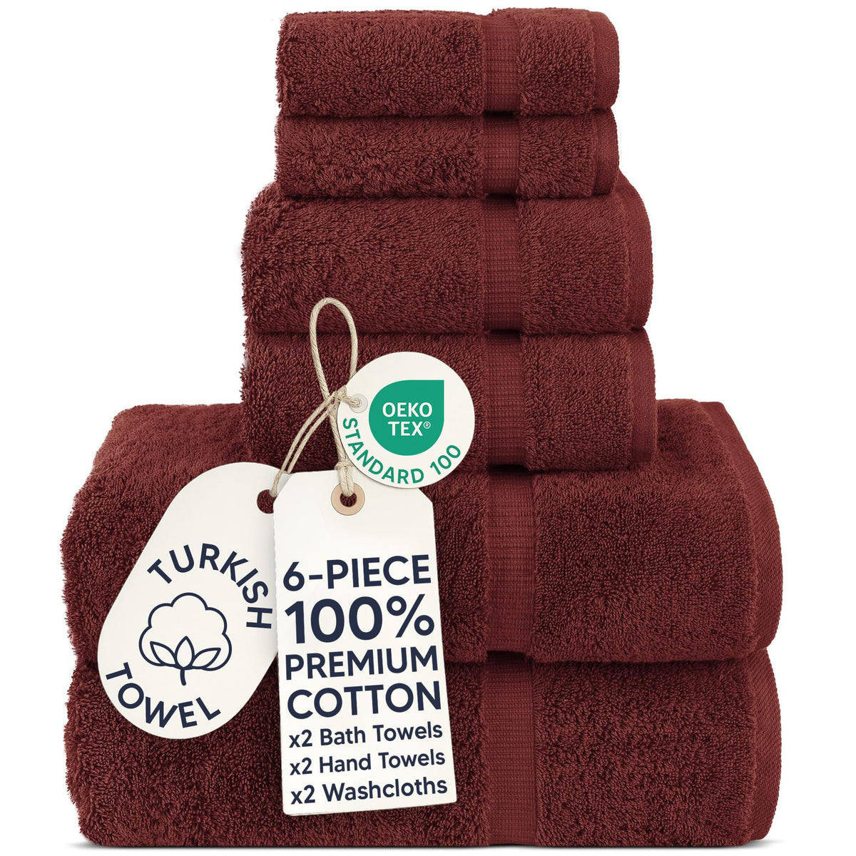 Chakir Turkish Linens 100% Cotton 4-Pack Bath Towels 27x54, Gray