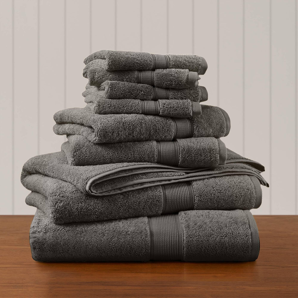 Madison Park 800GSM 100% Cotton Bathroom Bath Towel Set of 8, Cream