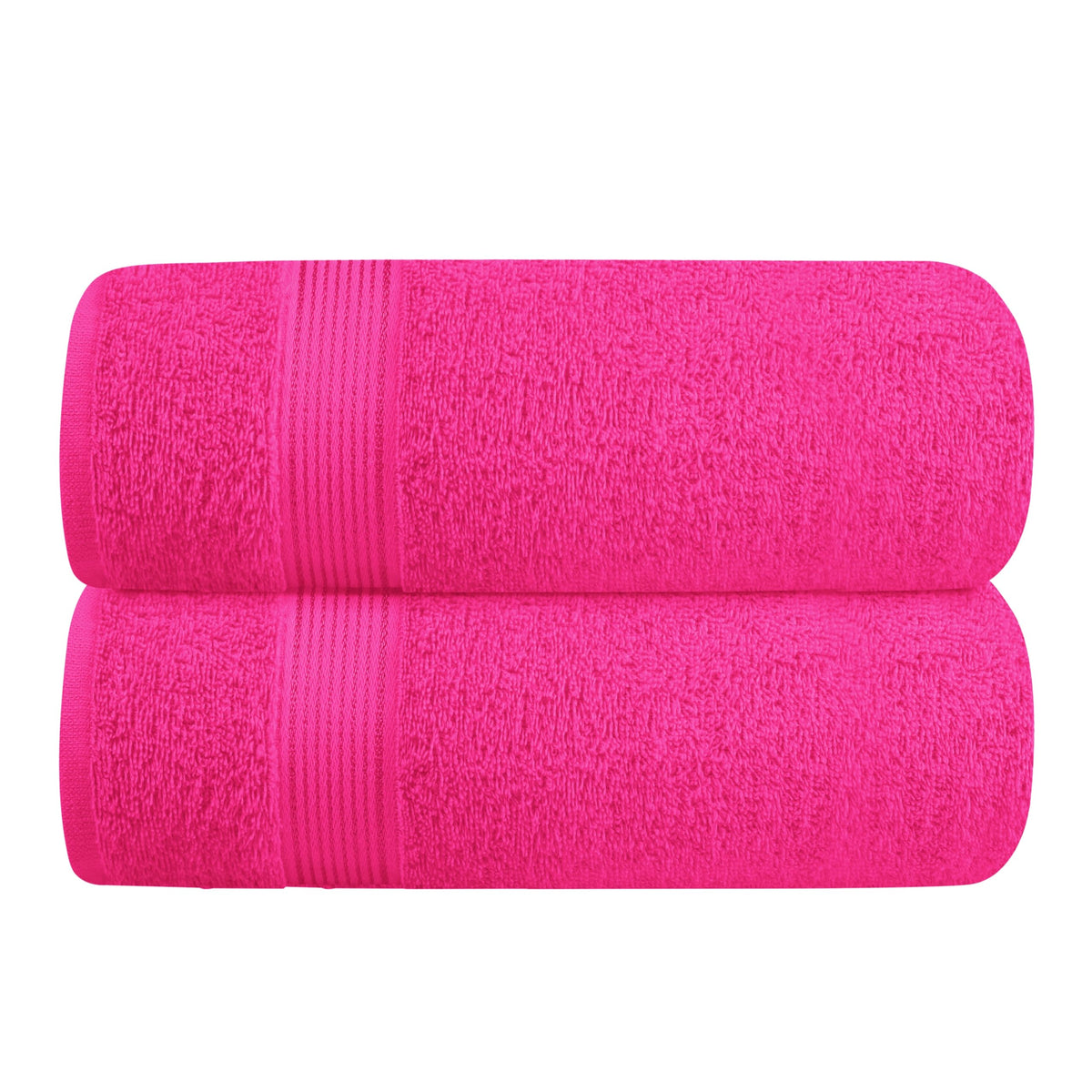 Belizzi Home Cotton 2 Pack Oversized Bath Towel Set 28x55 inches, Large Bath Towels, Ultra Absorbant Compact Quickdry & Lightweight Towel, Ideal for Gym Travel Camp Pool - Pink