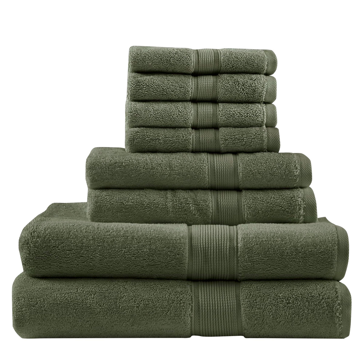 Madison Park 800GSM 100% Cotton Bathroom Bath Towel Set of 8, Cream
