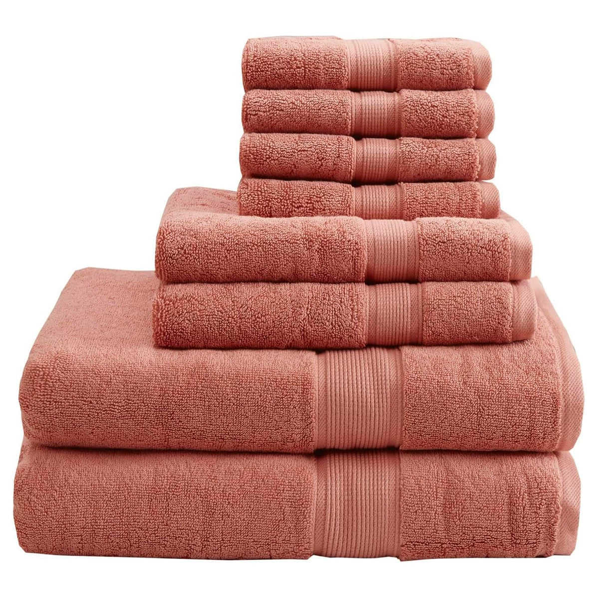 Madison Park 800GSM 100% Cotton Bathroom Bath Towel Set of 8, Cream