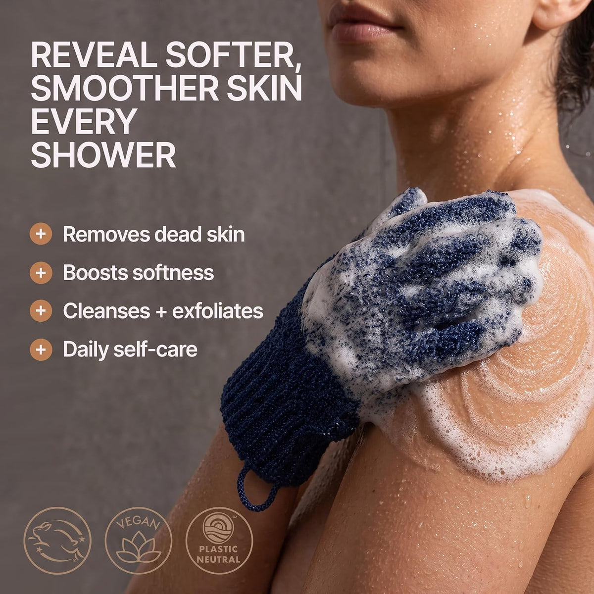 Exfoliating Glove (4 pcs, 2 Pairs) - Heavy Shower Gloves for Body Scrub