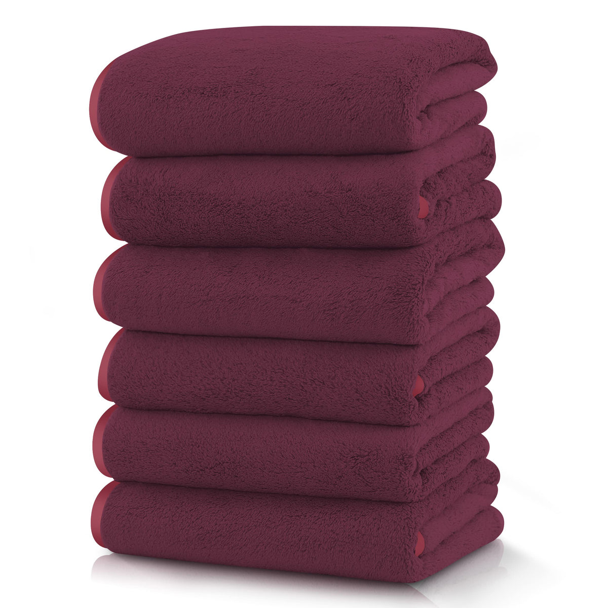 TENSTARS Luxury Silk Hemming Towel Set - Light Thin Quick Drying - 2 Bath Towels 2 Hand Towels 2 Washcloths - Ultra Soft Microfiber, for Bath Fitness, Sports, Yoga, Travel (Dark Grey 6 Pieces)