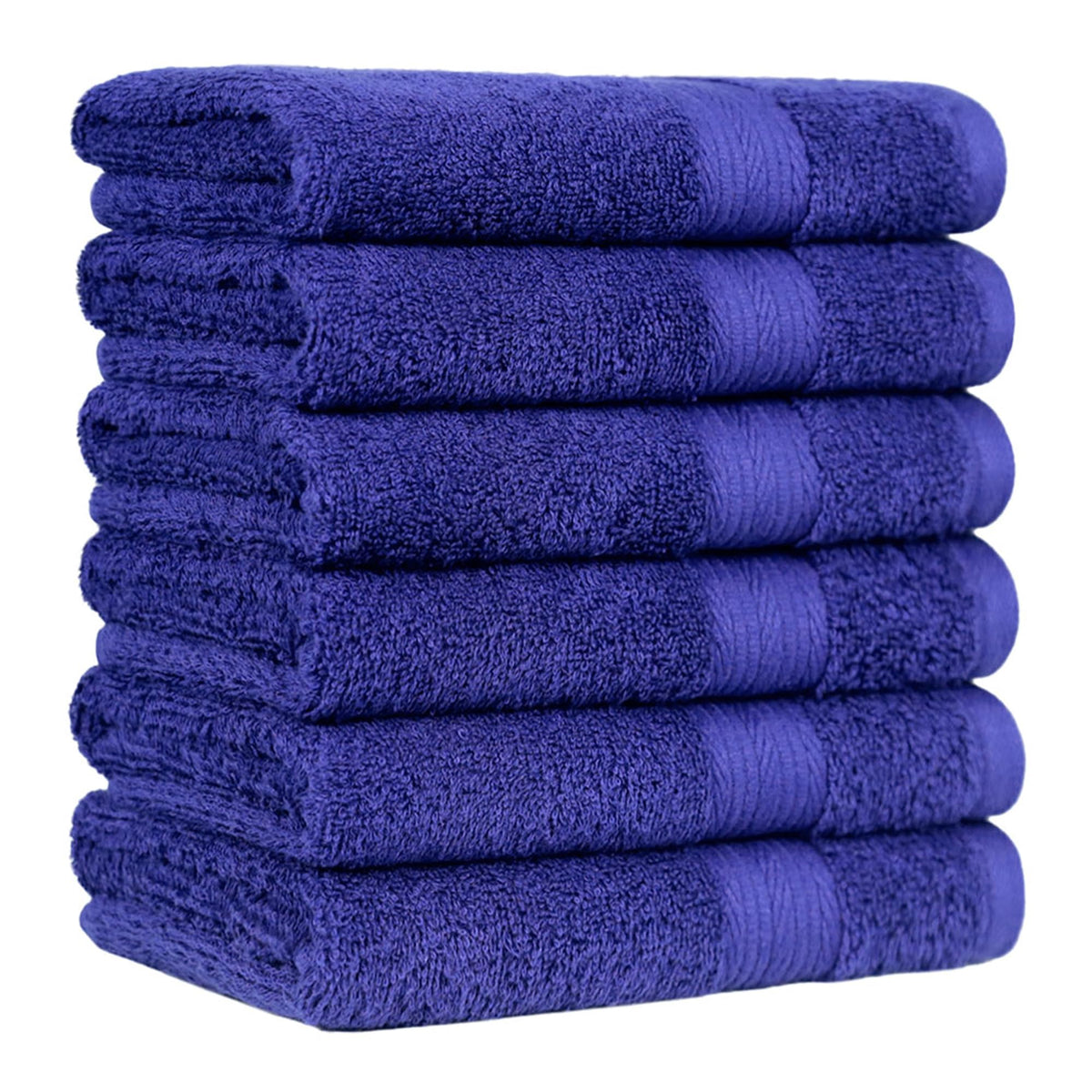Amazon Basics 6-Piece Highly Absorbent Fade-Resistant Towel Set, 100% Cotton Towels for Bathroom, Soft, 2 Bath Towels, 2 Hand Towels, 2 Washcloths, Black