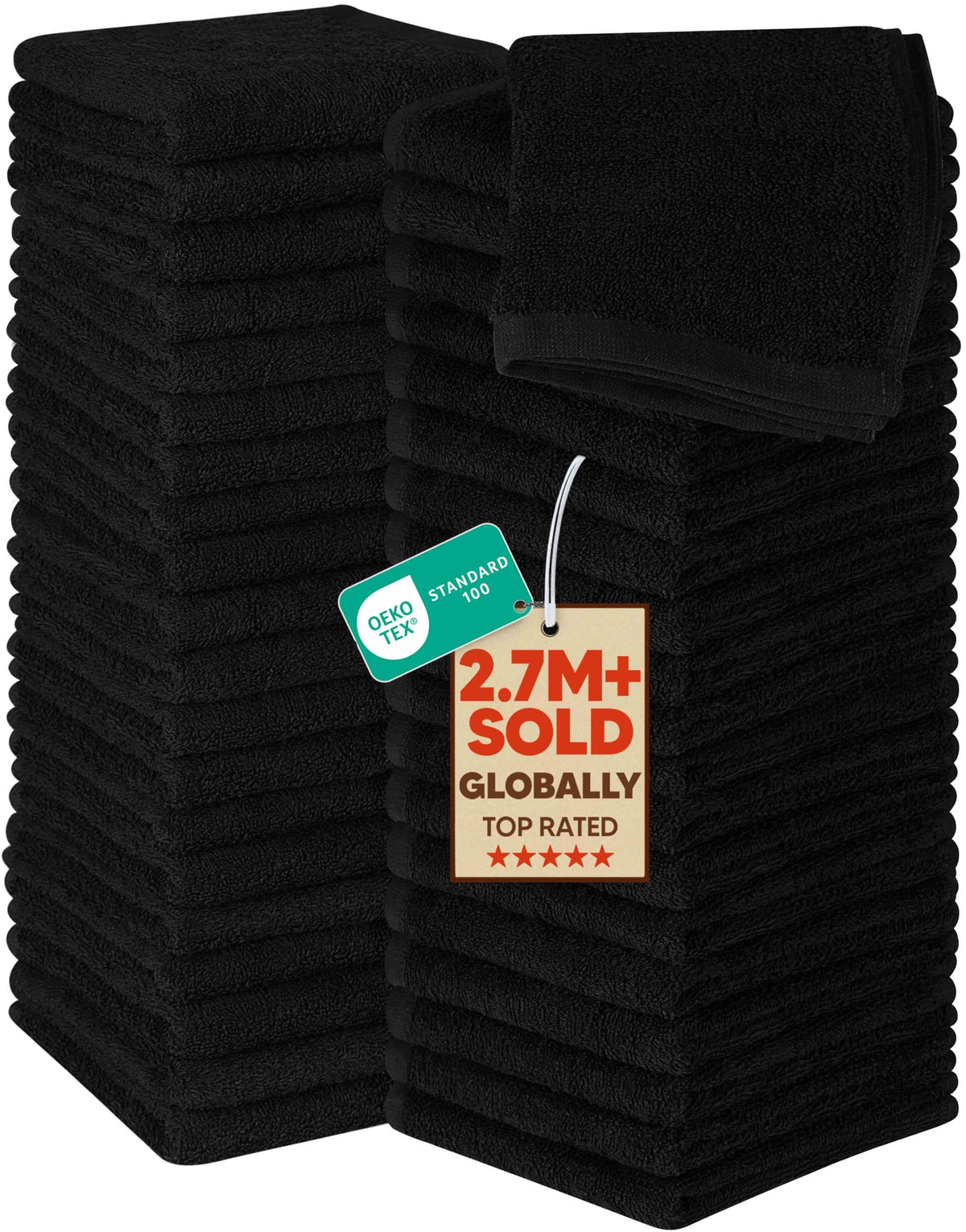 Utopia Towels 12 Pack Washcloths, 12x12 in, 100% Cotton, White