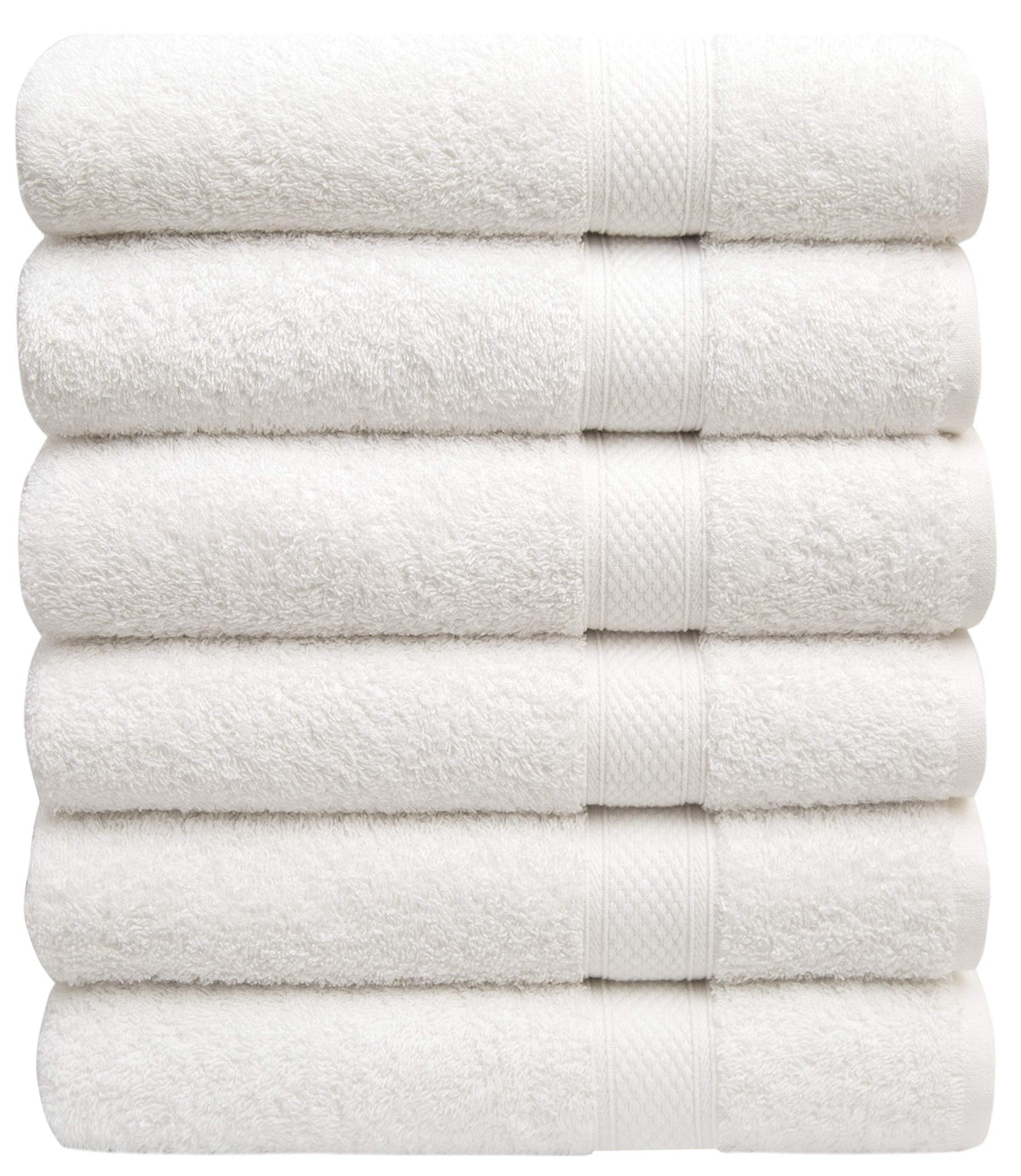 Pleasant Home Bath Towels Set of 6 (24” x 50”) 100% Cotton, Gray
