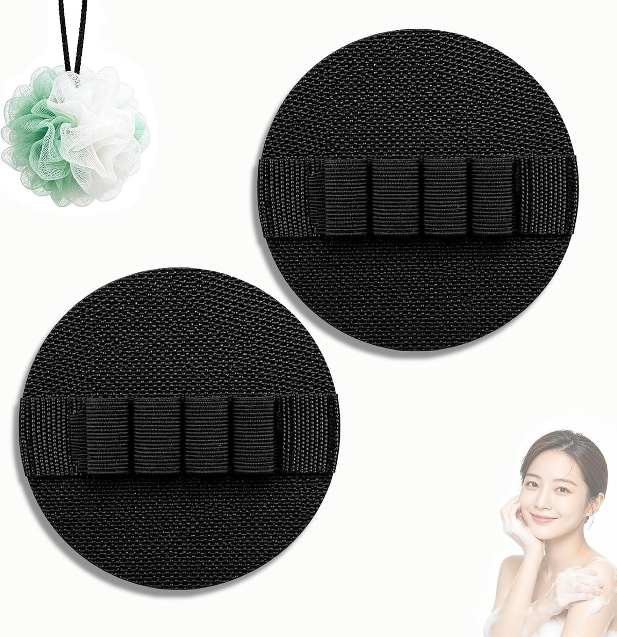 Exfoliating Gloves for Shower, Soft Rubber Gentle Body Scrubber Glove(2pcs)