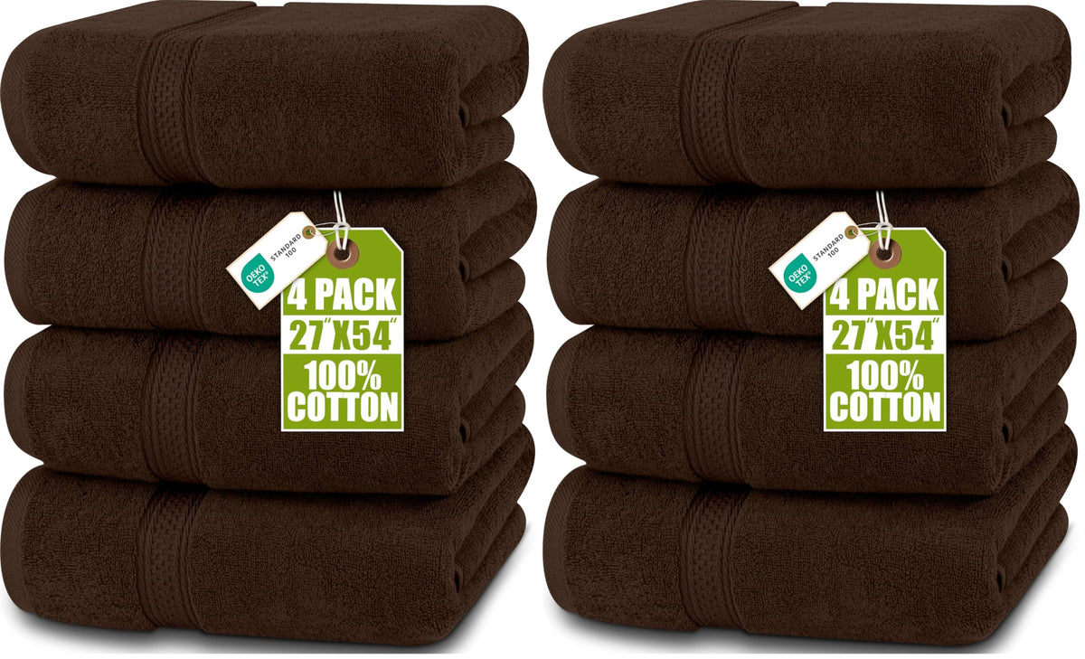 Utopia Towels 4 Pack Premium Bath Towels, 27x54 in, 600 GSM Cotton Black