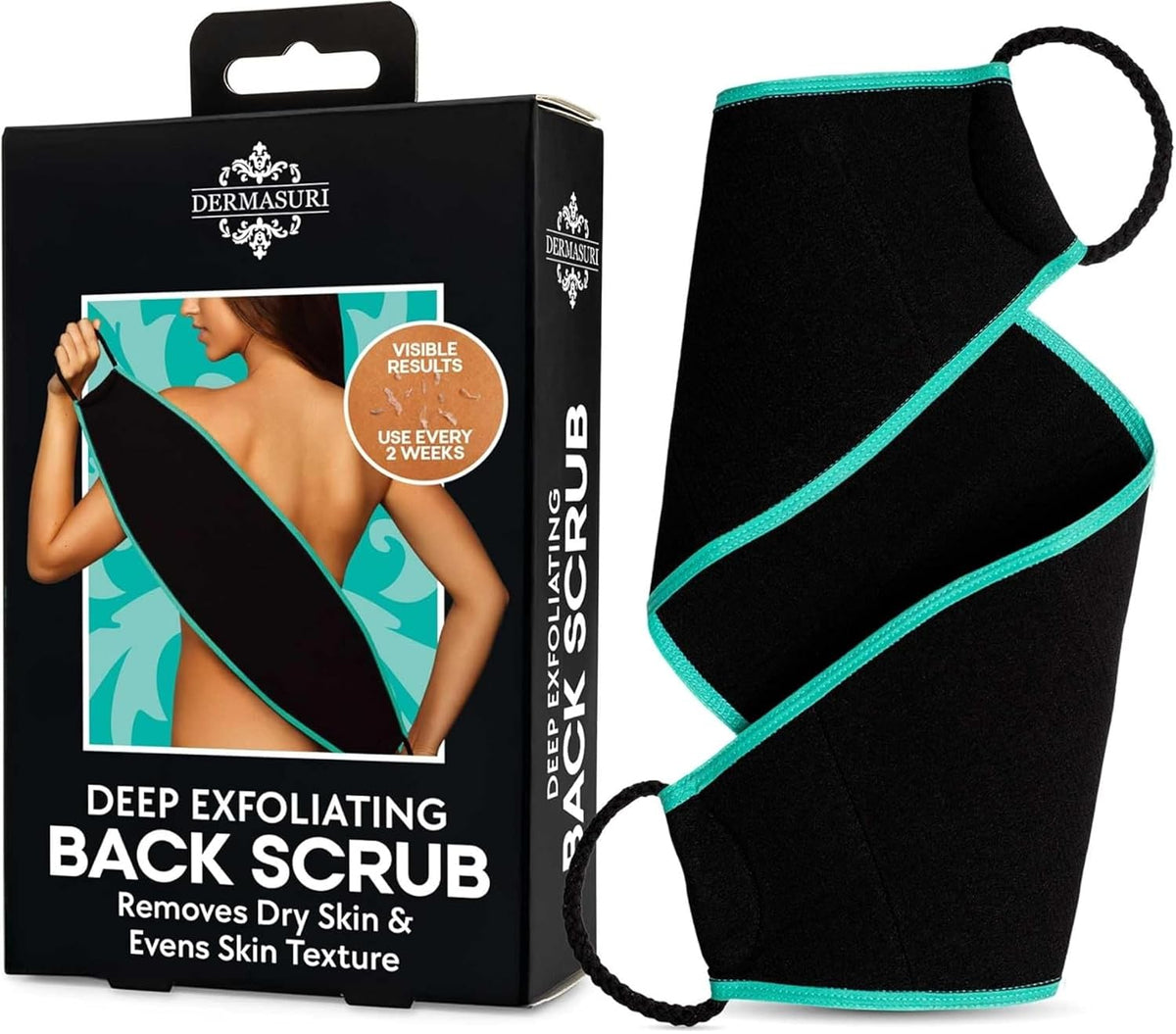 Dermasuri Deep Exfoliating Back Scrubber, Shower & Bath Back Exfoliator