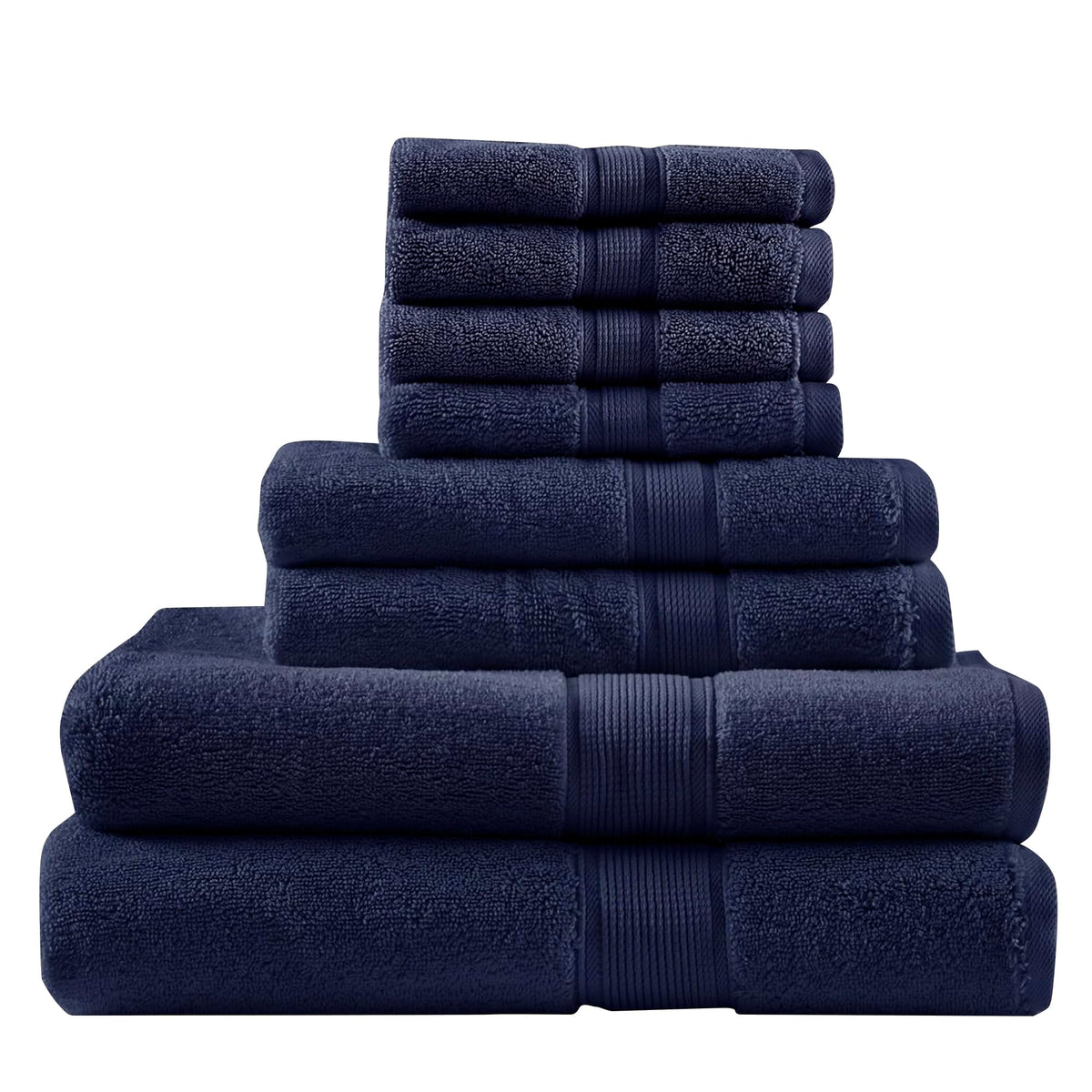 Madison Park 800GSM 100% Cotton Bathroom Bath Towel Set of 8, Cream